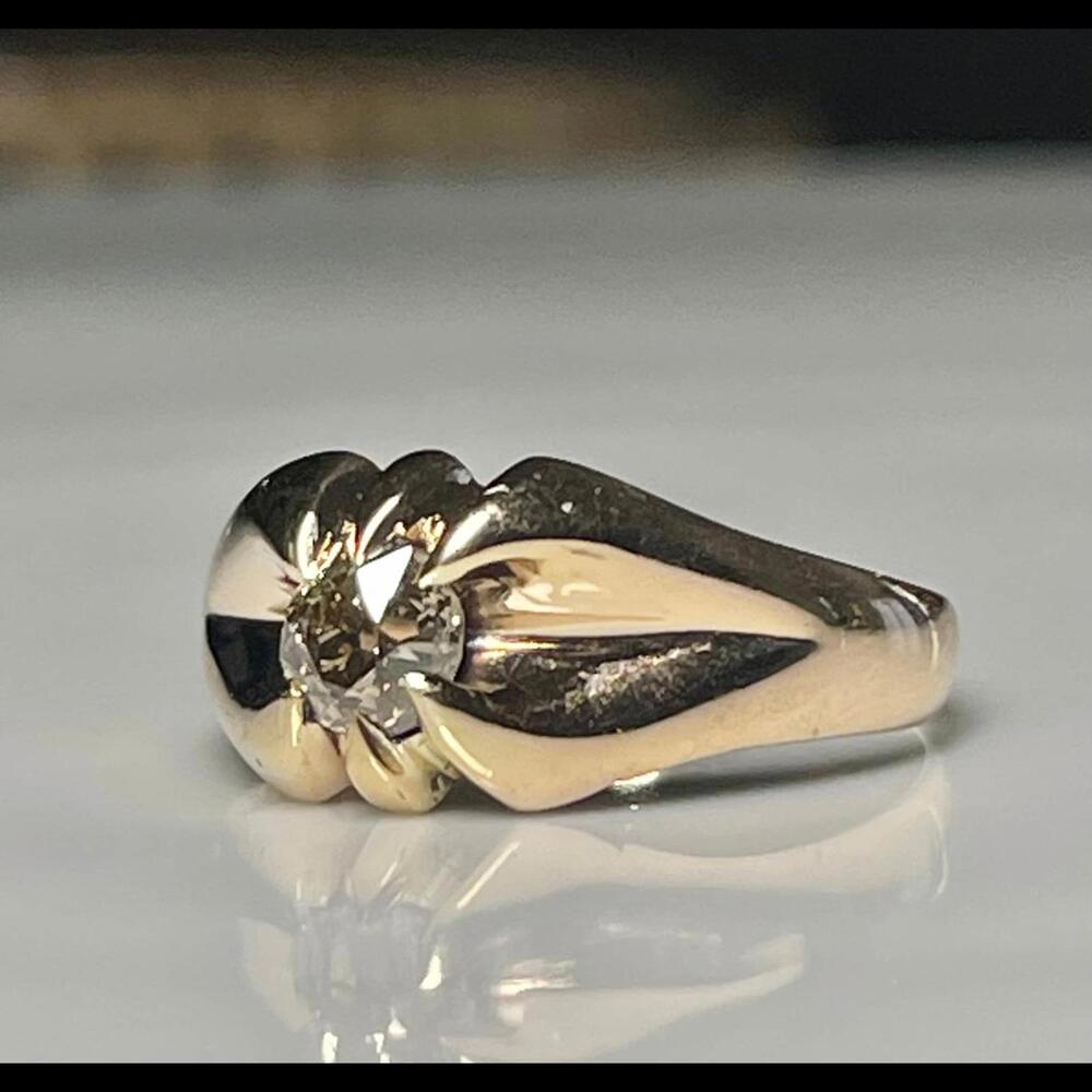 Pink Diamond Ring Engagement Mine Cut Diamond Victorian Ring 1800s Jewelry